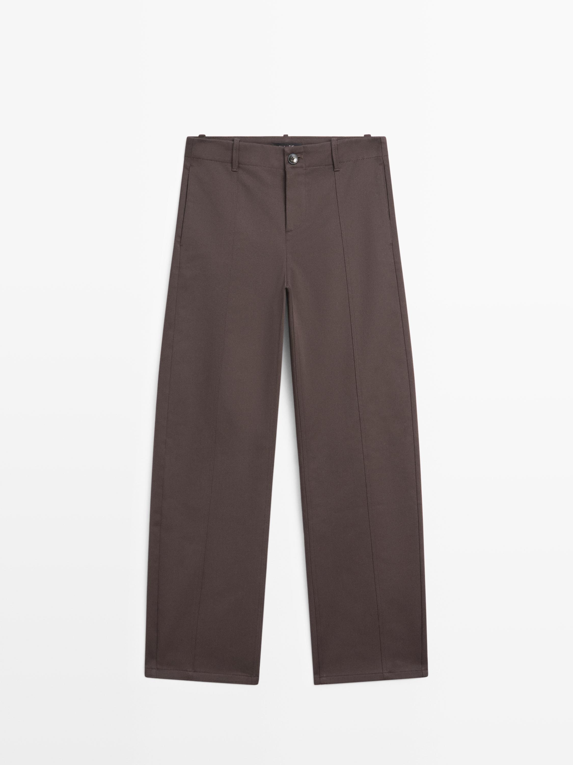 Mid-rise carrot fit trousers